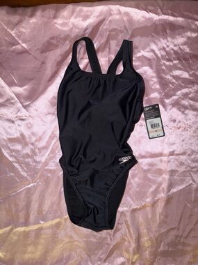 Speedo Black Athletic Racerback One-Piece Swimsuit